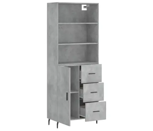 Kõrge Kapp, Betoonhall, 69,5 X 34 X 180 cmTehispuit