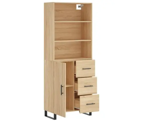 Augstais Skapis, Ozolkoka, 69,5X34X180 Cm, Inženierijas Koks Vidaxl