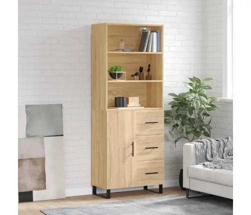 Augstais Skapis, Ozolkoka, 69,5X34X180 Cm, Inženierijas Koks Vidaxl