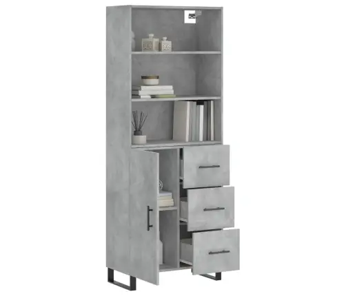 Augstais Skapis, Pelēks, 69,5X34X180 Cm, Inženierijas Koks Vidaxl