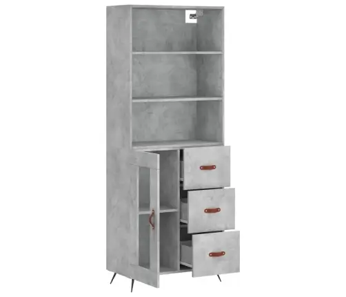 Augstais Skapis, Pelēks, 69,5X34X180 Cm, Inženierijas Koks Vidaxl
