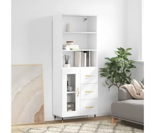 Augstais Skapis, Balts, 69,5X34X180 Cm, Inženierijas Koks Vidaxl