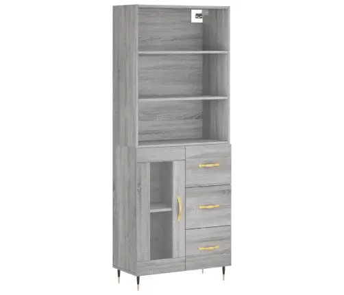 Kõrge Kapp, Hall Sonoma Tamm, 69,5 X 34 X 180 cm Tehispuit