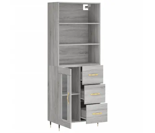 Kõrge Kapp, Hall Sonoma Tamm, 69,5 X 34 X 180 cm Tehispuit