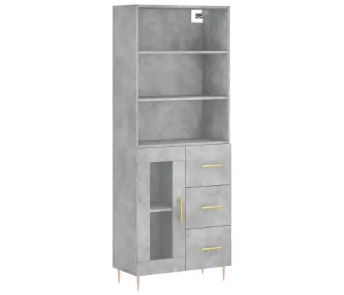 Augstais Skapis, Pelēks, 69,5X34X180 Cm, Inženierijas Koks Vidaxl