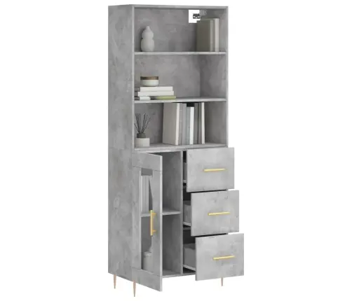 Augstais Skapis, Pelēks, 69,5X34X180 Cm, Inženierijas Koks Vidaxl