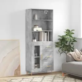 Augstais Skapis, Pelēks, 69,5X34X180 Cm, Inženierijas Koks Vidaxl