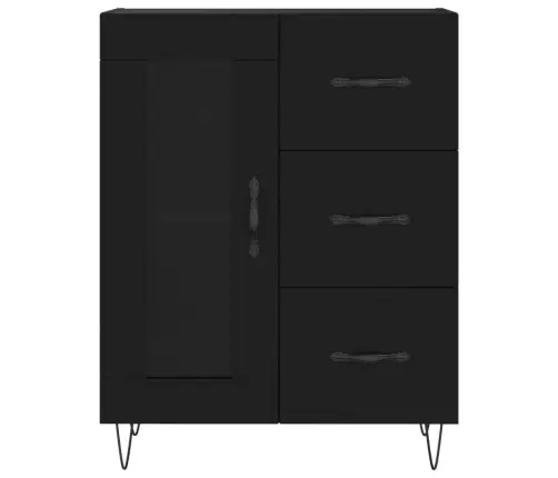 Komoda, Juodos Spalvos, 69,5X34X180cm Apdirbta Mediena