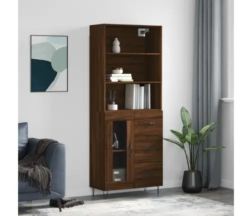 Augstais Skapis, Ozolkoka, 69,5X34X180 Cm, Inženierijas Koks Vidaxl