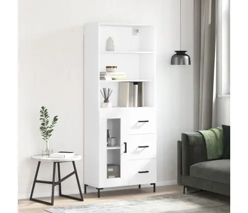 Augstais Skapis, Balts, 69,5X34X180 Cm, Inženierijas Koks Vidaxl