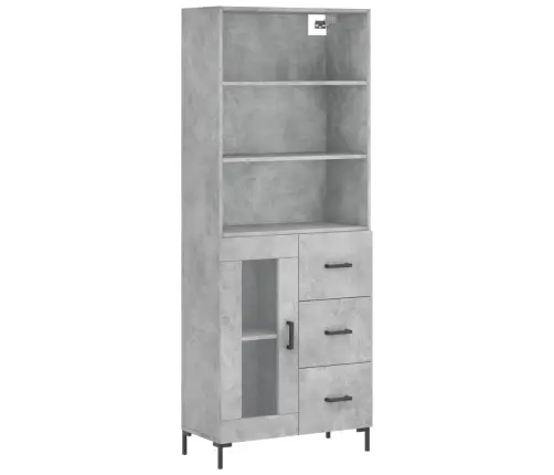 Augstais Skapis, Pelēks, 69,5X34X180 Cm, Inženierijas Koks Vidaxl