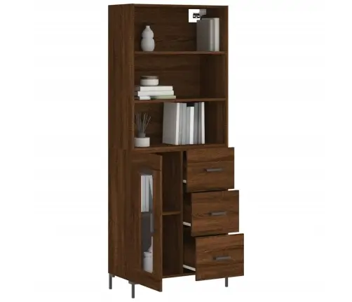 Kõrge Kapp, Pruun Tamm, 69,5 X 34 X 180 cm Tehispuit