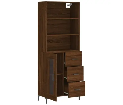 Kõrge Kapp, Pruun Tamm, 69,5 X 34 X 180 cm Tehispuit