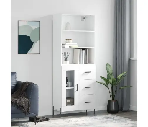 Komoda, Baltos Spalvos, 69,5X34X180cm Apdirbta Mediena