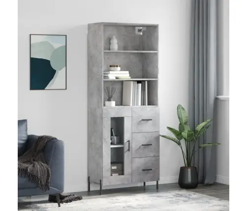 Augstais Skapis, Pelēks, 69,5X34X180 Cm, Inženierijas Koks Vidaxl Augstais Skapis, Pelēks, 69,5X34X180 Cm, Inženierijas Koks Vidaxl