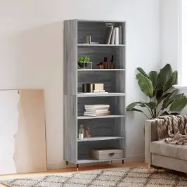 Augstais Skapītis, 69,5X32,5X180Cm, Inženierijas Koks, Pelēcīgs Vidaxl