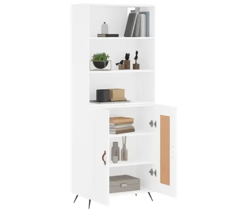 Kõrge Kapp, Valge, 69,5 X 34 X 180 cm Tehispuit