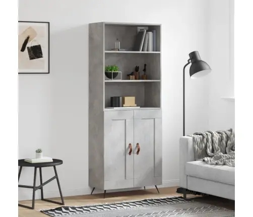 Komoda, Betono Pilkos Spalvos, 69,5X34X180cm Apdirbta Mediena