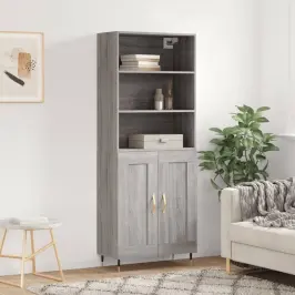 Augstais Skapis, Pelēks, 69,5X34X180 Cm, Inženierijas Koks Vidaxl