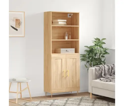 Kõrge Kapp, Sonoma Tamm, 69,5 X 34 X 180 cm Tehispuit