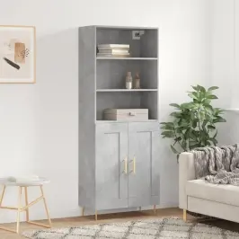 Augstais Skapis, Pelēks, 69,5X34X180 Cm, Inženierijas Koks Vidaxl