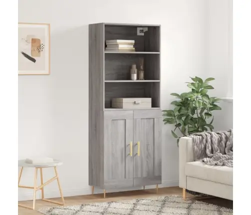 Komoda, Pilkos Ąžuolo Spalvos, 69,5X34X180cm Apdirbta Mediena