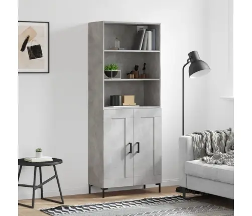 Augstais Skapis, Pelēks, 69,5X34X180 Cm, Inženierijas Koks Vidaxl