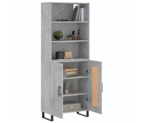 Augstais Skapis, Pelēks, 69,5X34X180 Cm, Inženierijas Koks Vidaxl