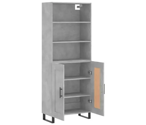 Augstais Skapis, Pelēks, 69,5X34X180 Cm, Inženierijas Koks Vidaxl