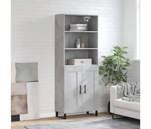 Augstais Skapis, Pelēks, 69,5X34X180 Cm, Inženierijas Koks Vidaxl