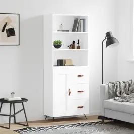 Augstais Skapis, Balts, 69,5X34X180 Cm, Inženierijas Koks Vidaxl