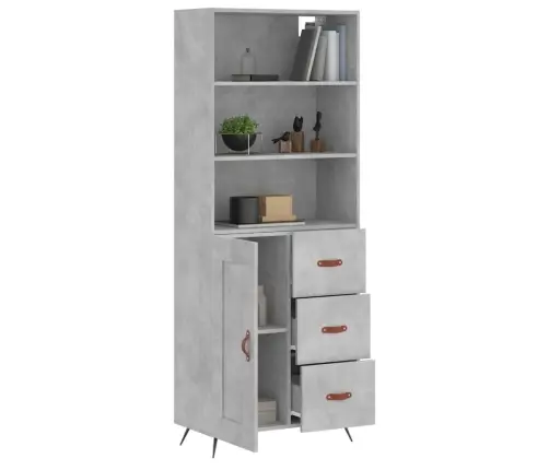 Augstais Skapis, Pelēks, 69,5X34X180 Cm, Inženierijas Koks Vidaxl