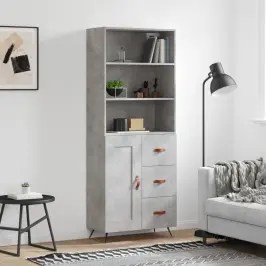 Augstais Skapis, Pelēks, 69,5X34X180 Cm, Inženierijas Koks Vidaxl