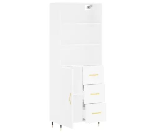 Kõrge Kapp, Valge, 69,5 X 34 X 180 cm Tehispuit