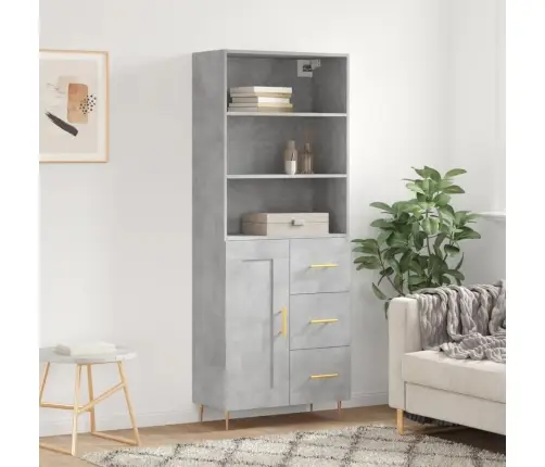 Kõrge Kapp, Betoonhall, 69,5 X 34 X 180 cmTehispuit