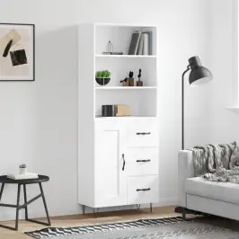 Komoda, Baltos Spalvos, 69,5X34X180cm Apdirbta Mediena