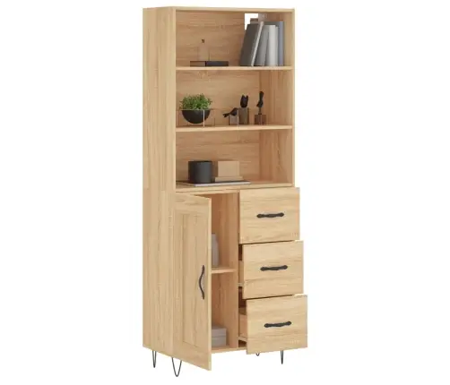 Kõrge Kapp, Sonoma Tamm, 69,5 X 34 X 180 cm Tehispuit