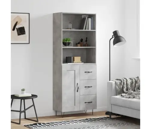 Augstais Skapis, Pelēks, 69,5X34X180 Cm, Inženierijas Koks Vidaxl