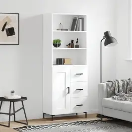 Augstais Skapis, Balts, 69,5X34X180 Cm, Inženierijas Koks Vidaxl