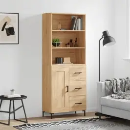 Augstais Skapis, Ozolkoka, 69,5X34X180 Cm, Inženierijas Koks Vidaxl