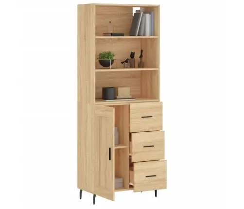 Kõrge Kapp, Sonoma Tamm, 69,5 X 34 X 180 cm Tehispuit