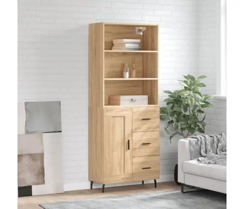 Kõrge Kapp, Sonoma Tamm, 69,5 X 34 X 180 cm Tehispuit