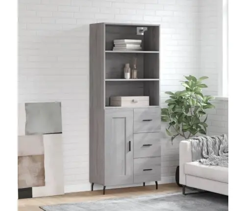 Kõrge Kapp, Hall Sonoma Tamm, 69,5 X 34 X 180 cm Tehispuit