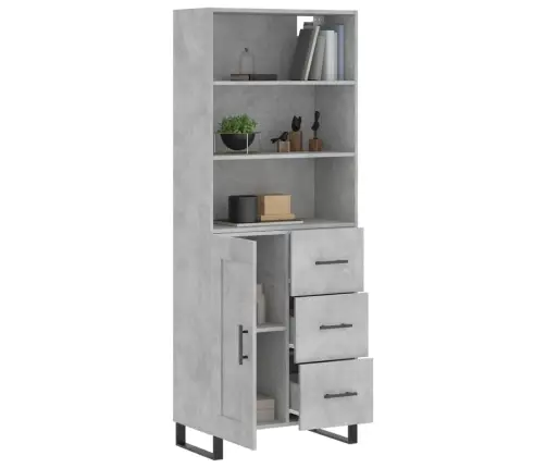 Komoda, Betono Pilkos Spalvos, 69,5X34X180cm Apdirbta Mediena