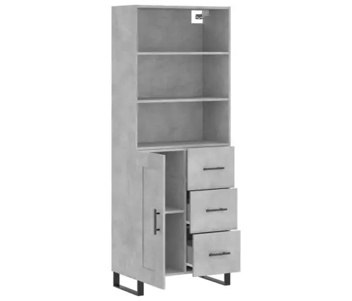 Komoda, Betono Pilkos Spalvos, 69,5X34X180cm Apdirbta Mediena