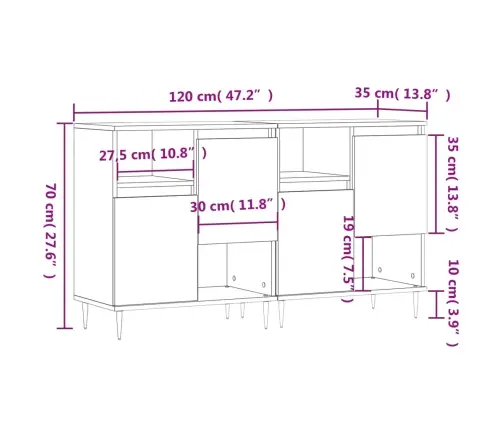 Puhvetkapid 2 Tk, Betoonhall, Tehispuit