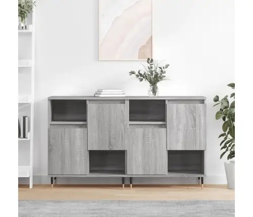 Šoninės Spintelės, 2Vnt., Pilkos Ąžuolo, Apdirbta Mediena