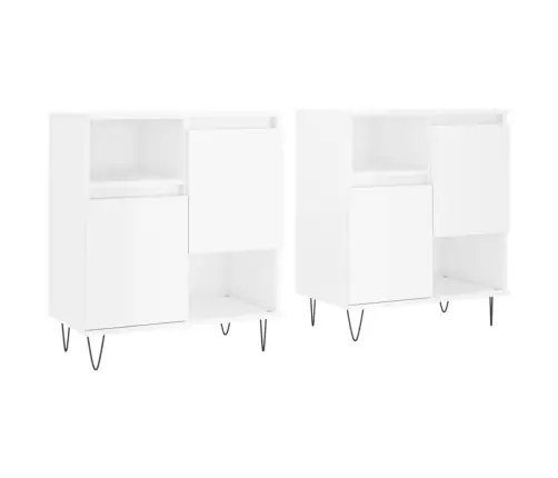 Kumodes, 2 Gab., Spīdīgi Baltas, Inženierijas Koks Vidaxl