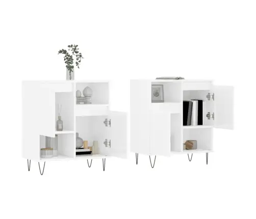 Kumodes, 2 Gab., Spīdīgi Baltas, Inženierijas Koks Vidaxl