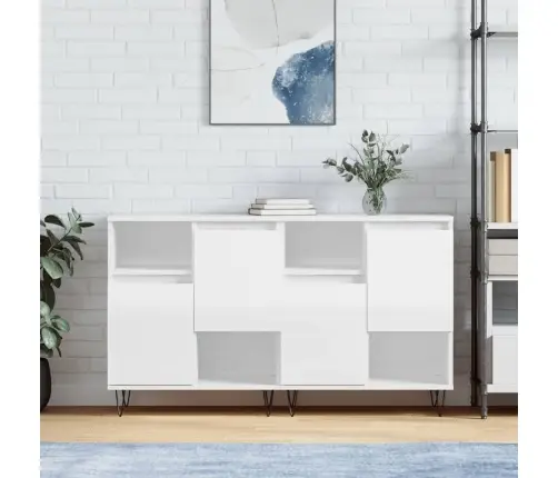 Kumodes, 2 Gab., Spīdīgi Baltas, Inženierijas Koks Vidaxl